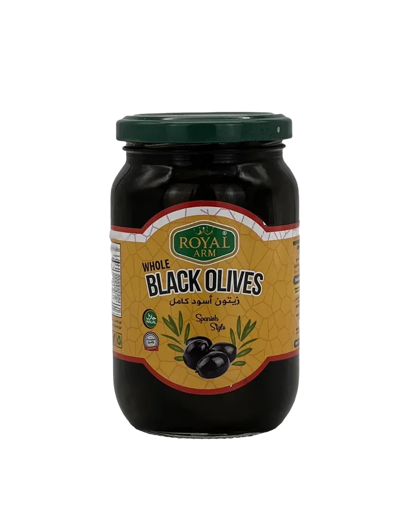 Royal Arm Whole Black Olive 340g